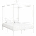Cama con Dosel de Metal Blanca 120x200 cm INLIFE
