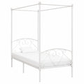 Cama con Dosel de Metal Blanca 120x200 cm INLIFE