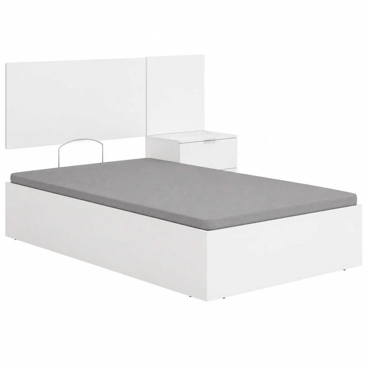 Cabecero Flow con Mesita de Noche y Canapé Recto 90cm Blanco