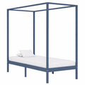 Cama con Dosel de Madera de Pino Maciza 100x200 cm en Gris