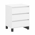 Aparador de madera blanco con patas de hierro, 60x35x70 cm, amplio almacenamiento, ideal para cocina, comedor y salón