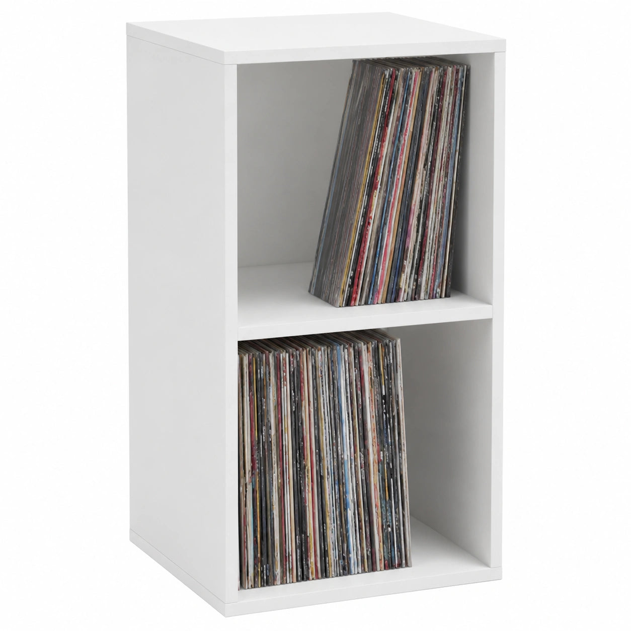 Estantería Blanca para Vinilos LP con 2 Compartimentos