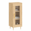 Armario moderno de roble Sonoma con puerta de cristal, 90x34,5x34 cm, ideal para cocina y comedor