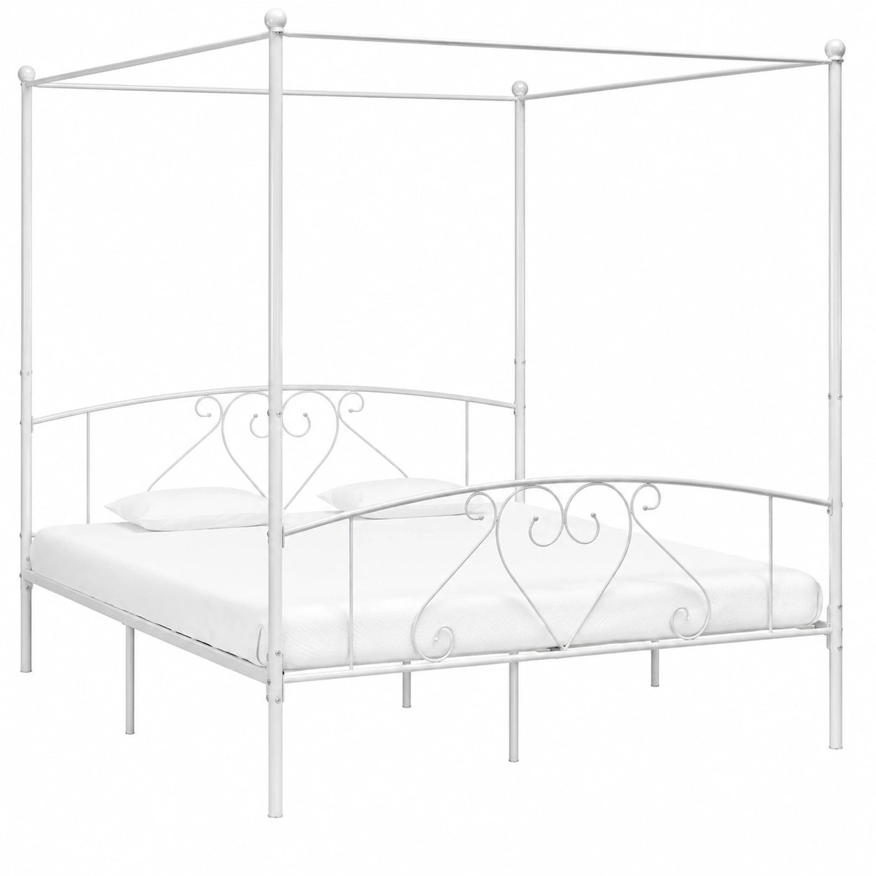 Estructura de Cama con Dosel de Metal Blanca 200x200 cm
