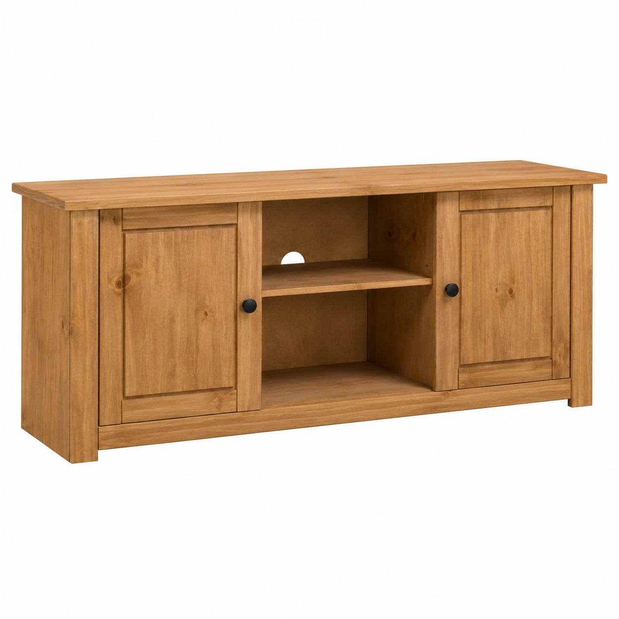 Mueble para TV de Madera Maciza de Pino 120x40x50 cm, Estilo Moderno y Robusto