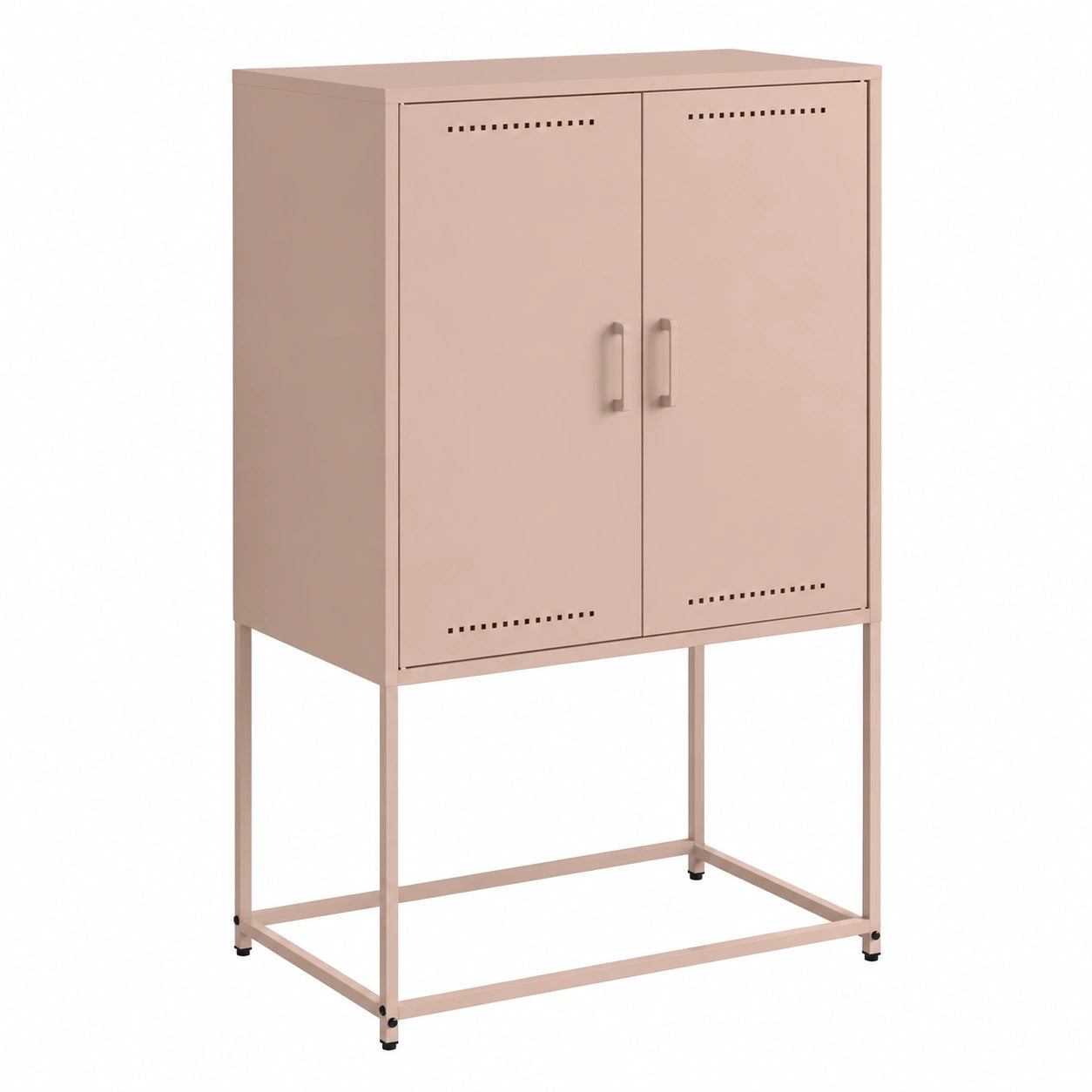 Armario de Acero Rosa con Espacio de Almacenamiento 68,5x38,5x107 cm para Salón y Comedor